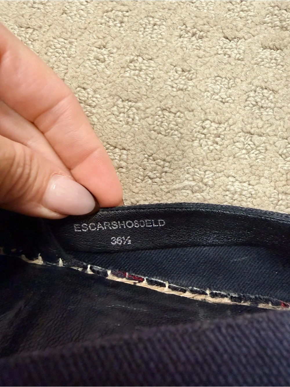 Burberry Navy Plaid Espadrille 37.5